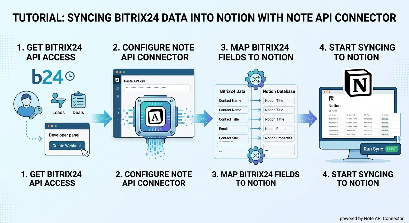 Bitrix24 Notion Integration: Sync Leads, Deals, and Contacts into Notion