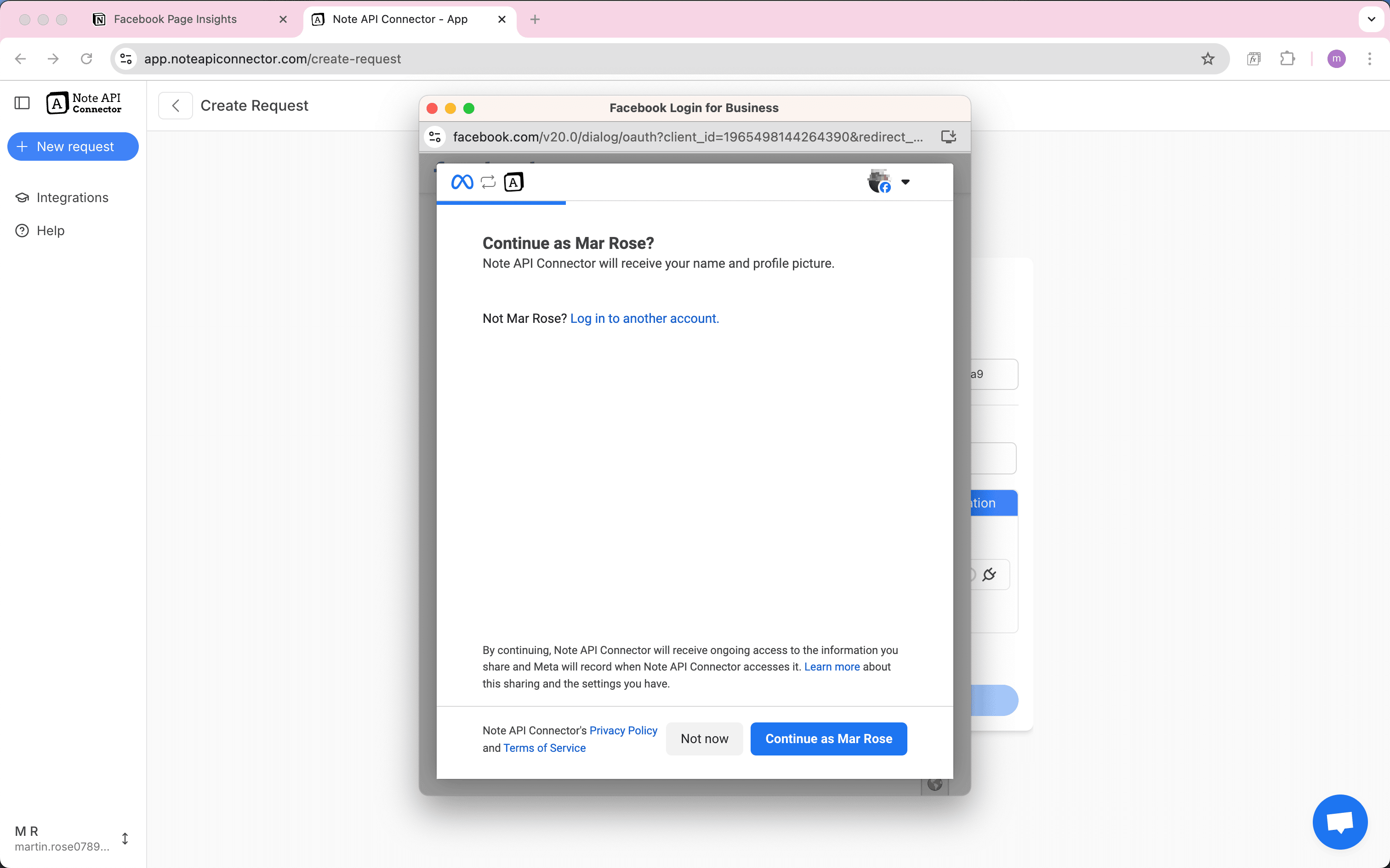 Facebook Pages OAuth Login Popup Facebook Pages OAuth Login Popup