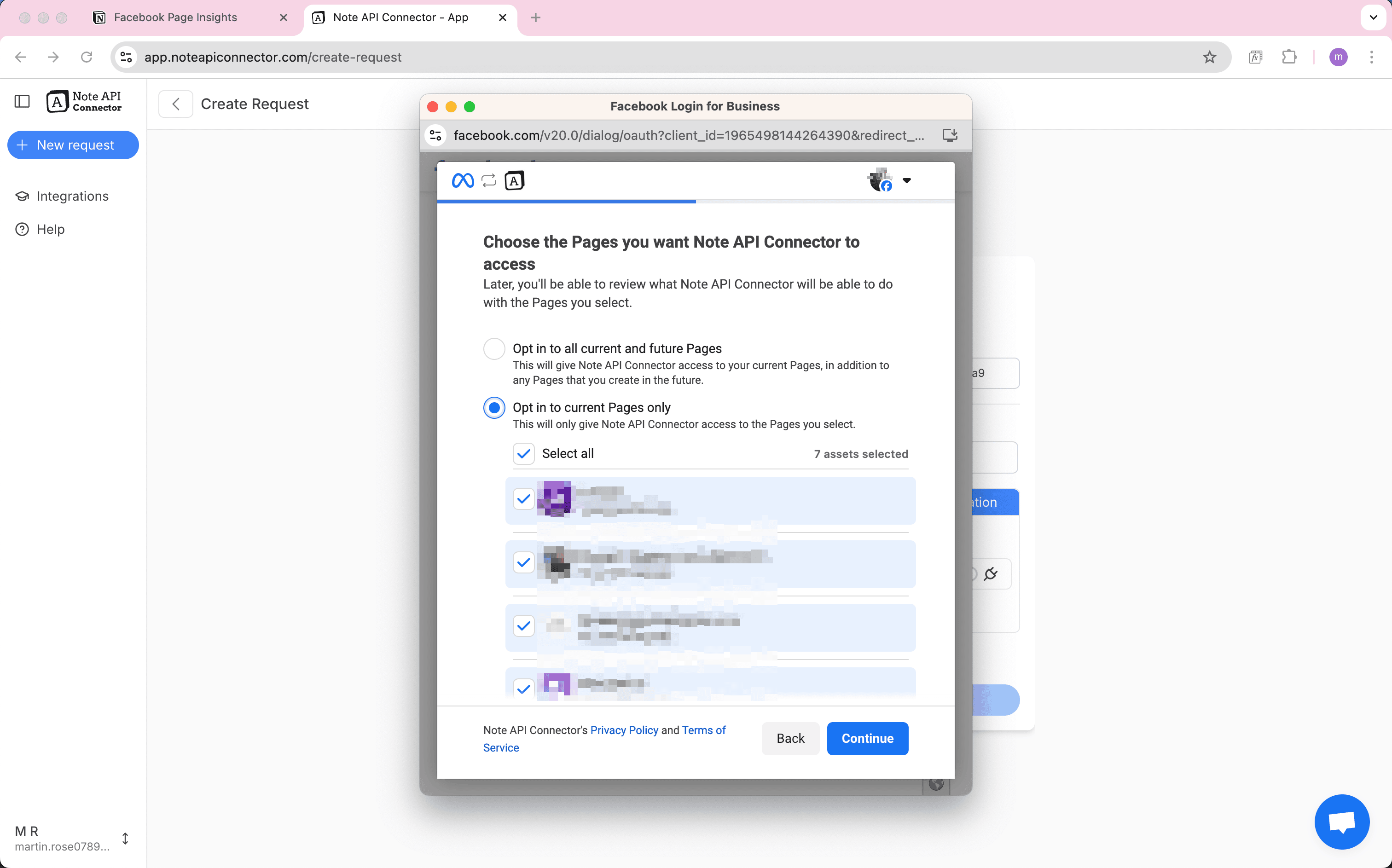 Facebook Pages Permission Selection Facebook Pages Permission Selection