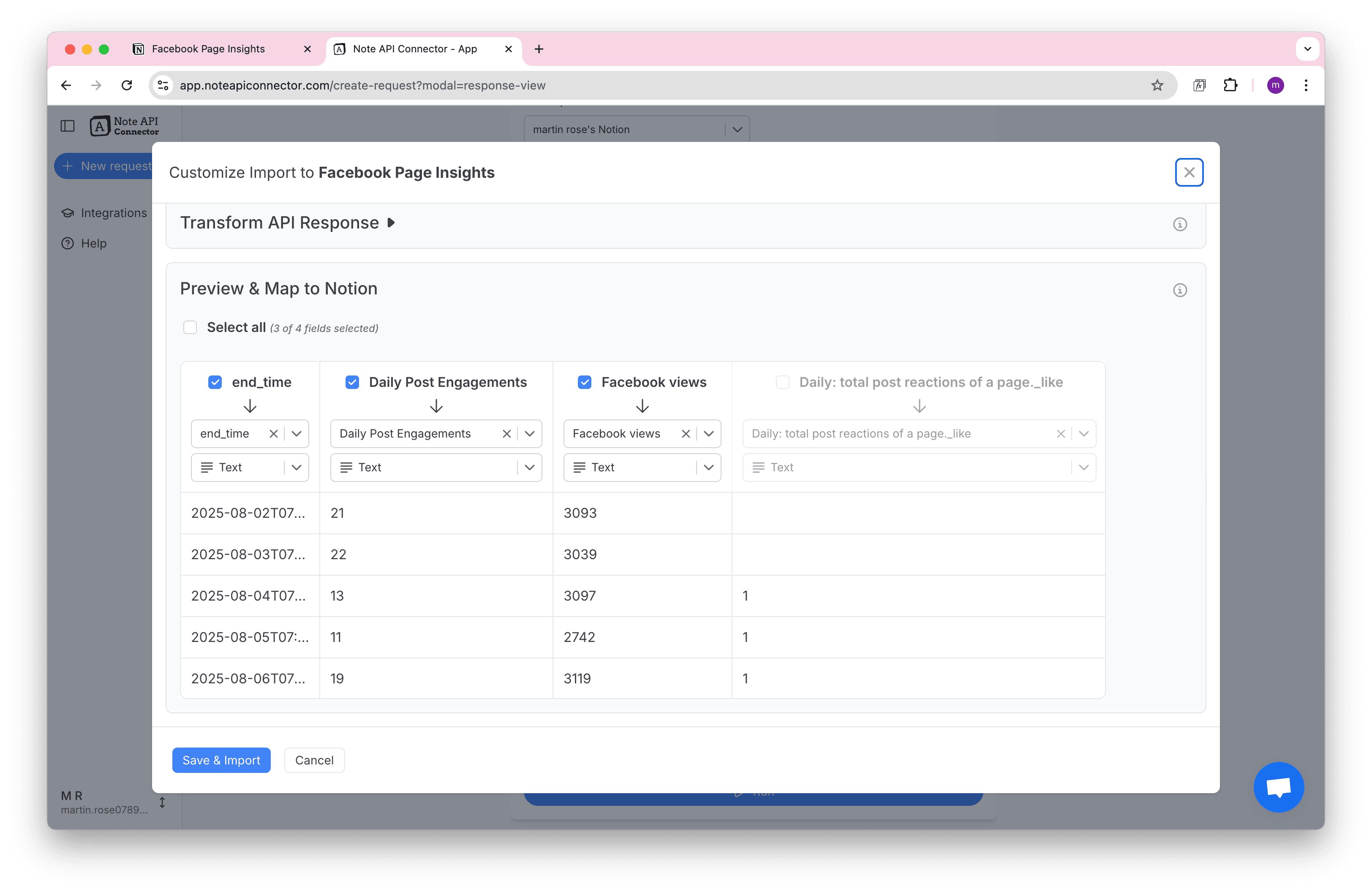 Facebook Pages Data Field Mapping Facebook Pages Data Field Mapping