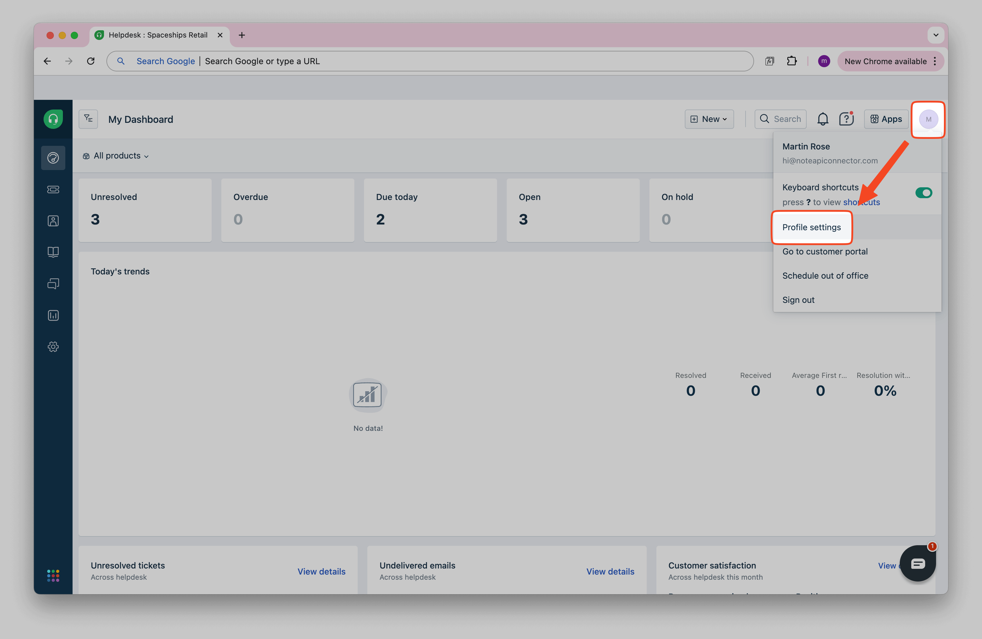 Freshdesk Profile Settings