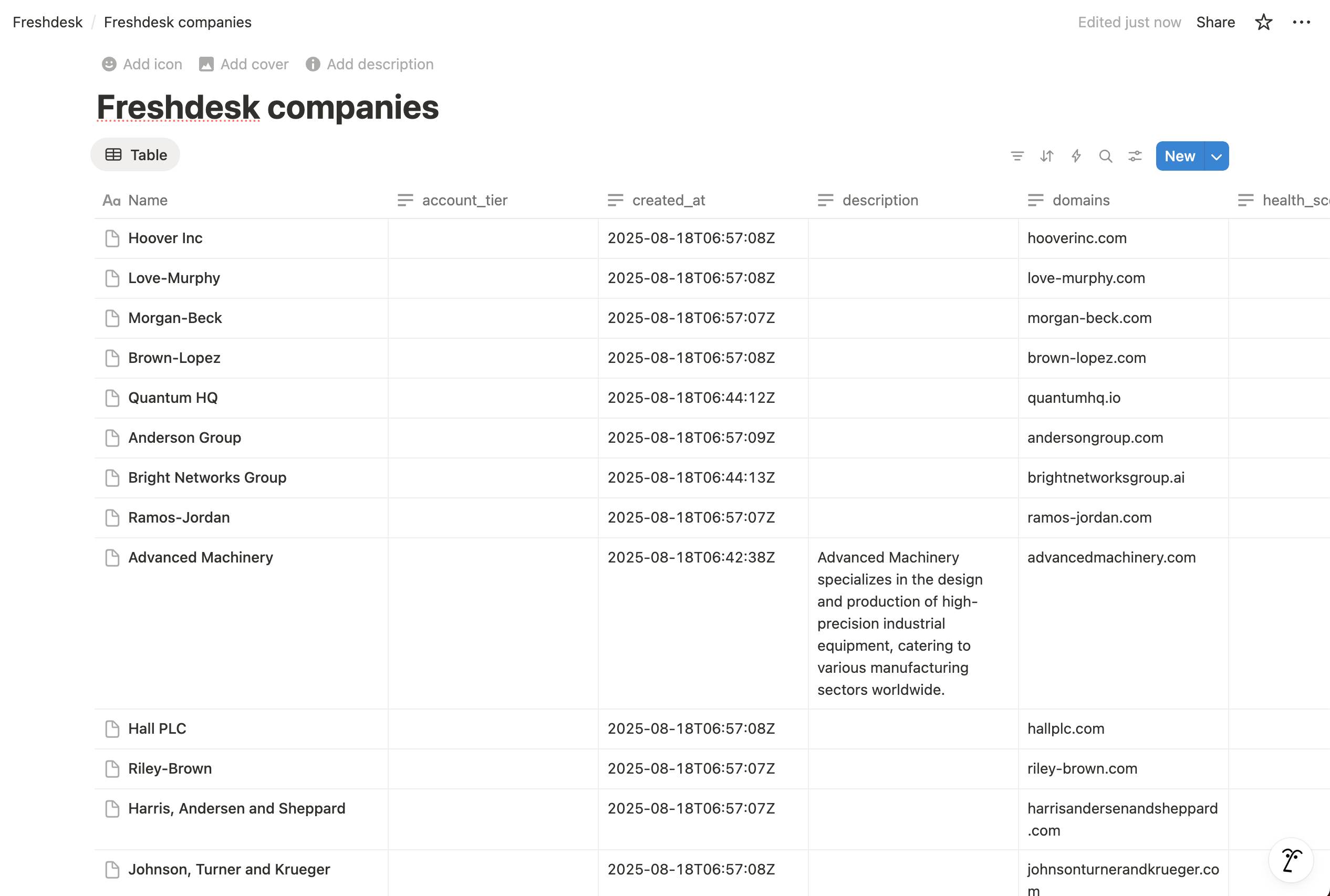 Notion Freshdesk Imported Data