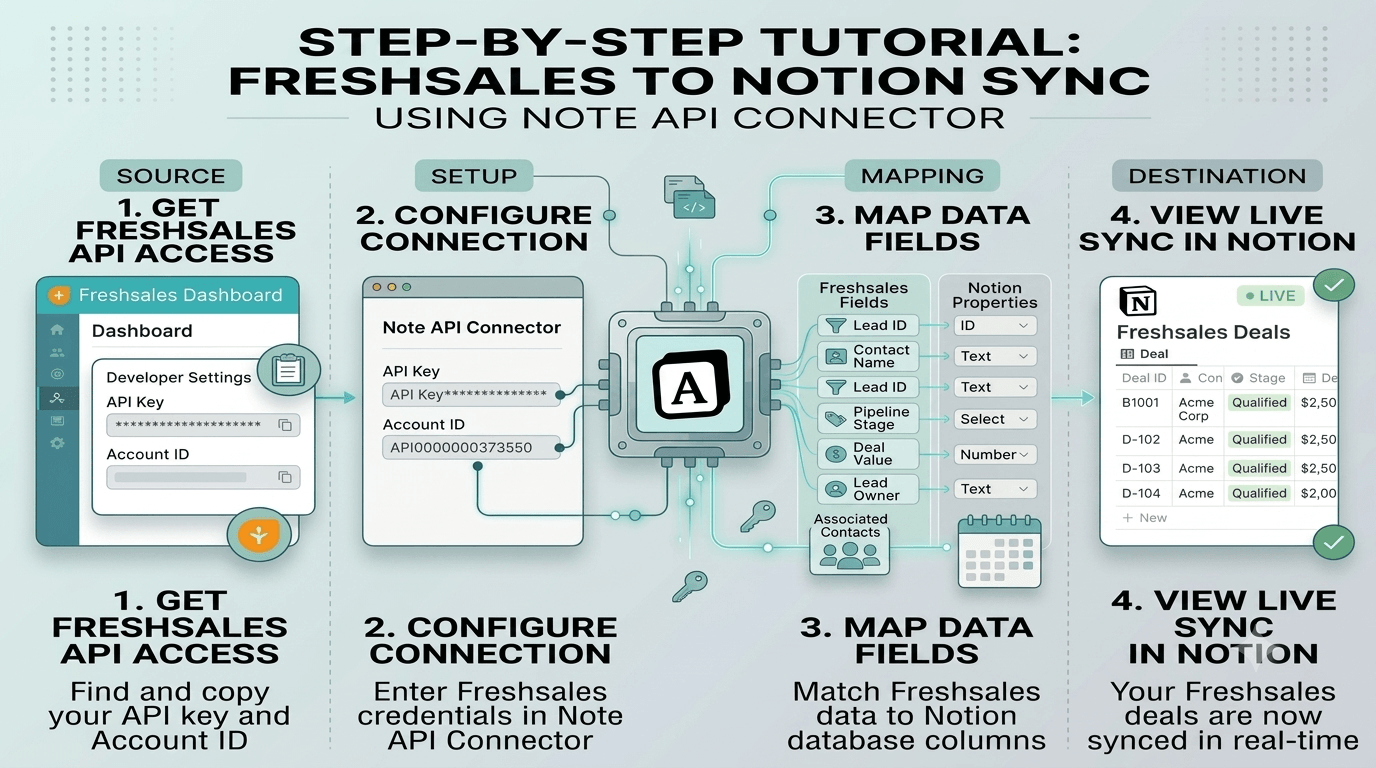 Freshsales Notion Integration: Sync Contacts, Deals, and Leads into Notion