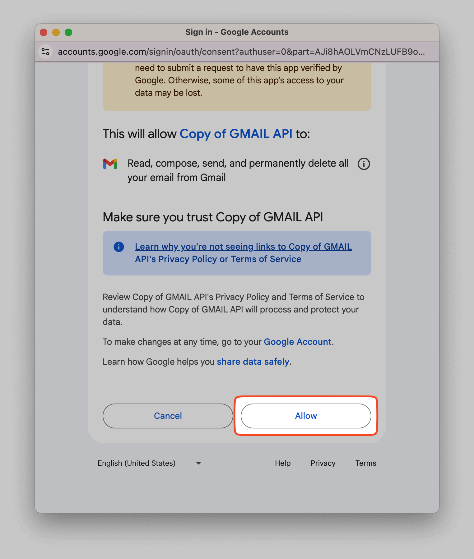 Gmail Apps Script Allow Gmail Apps Script Allow
