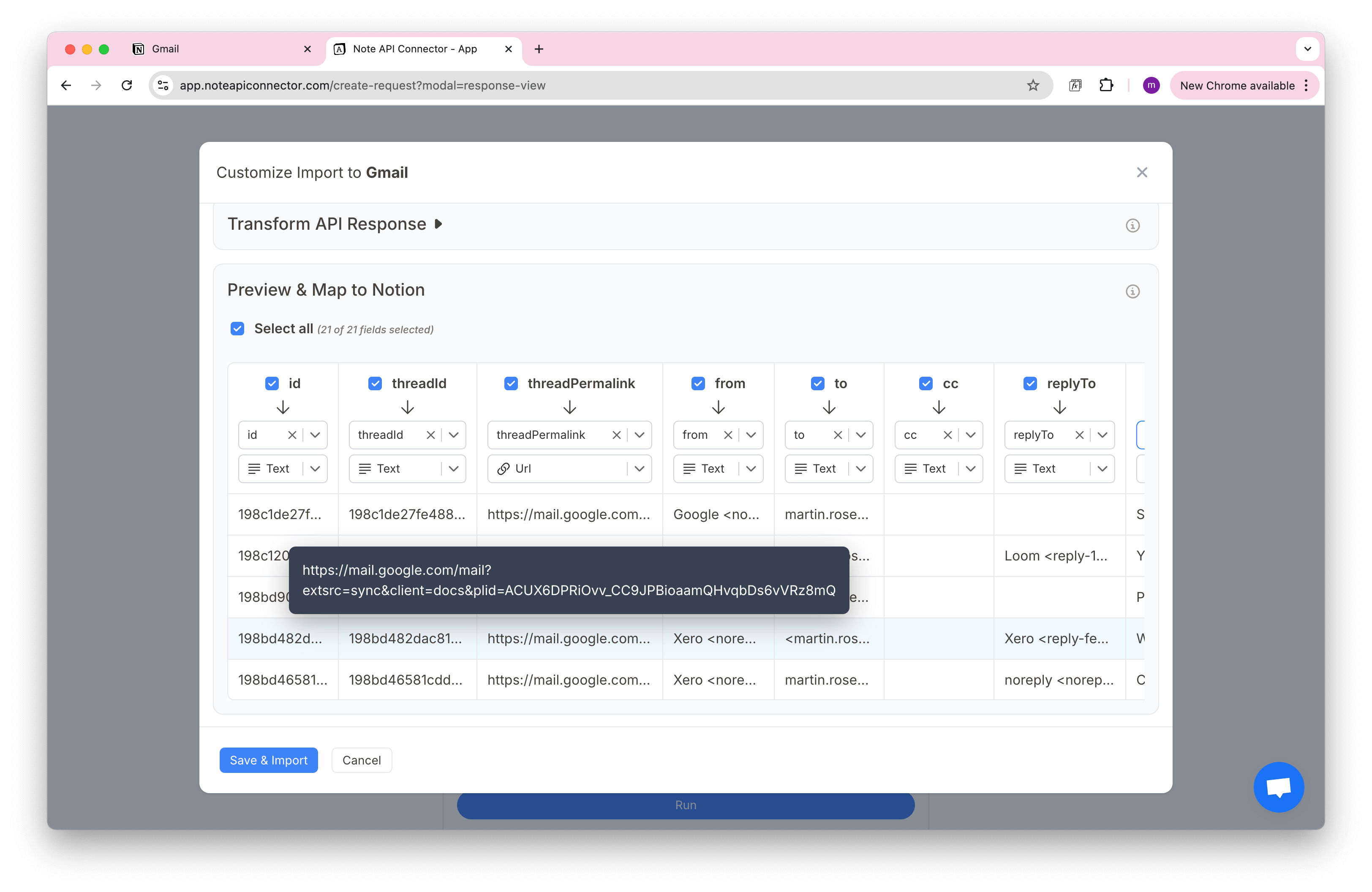 Notion Gmail Data Response Notion Gmail Data Response