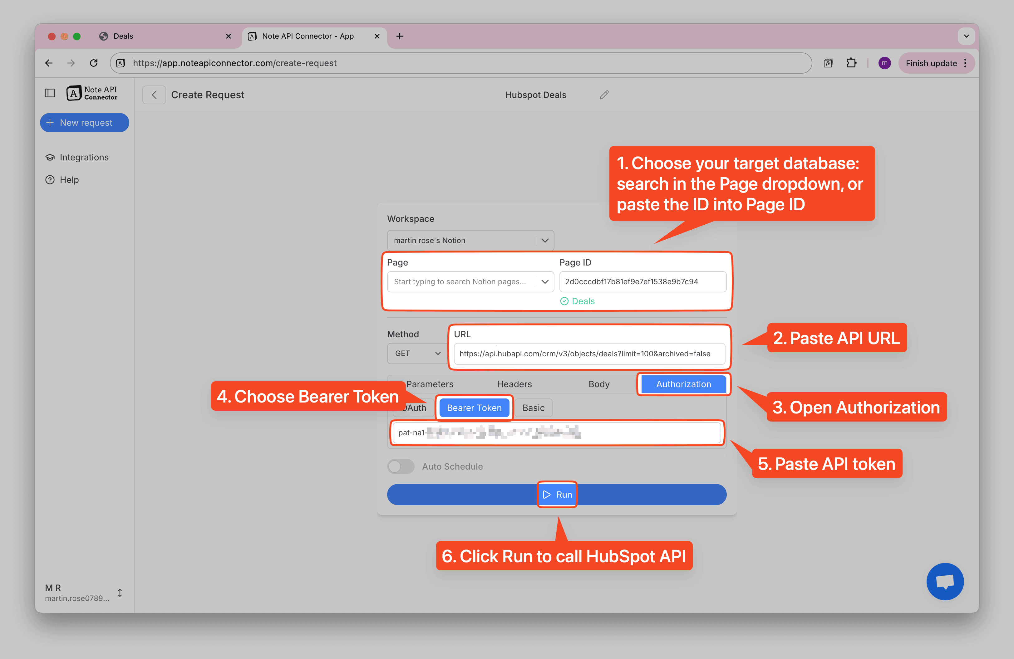 HubSpot Deals Notion Integration