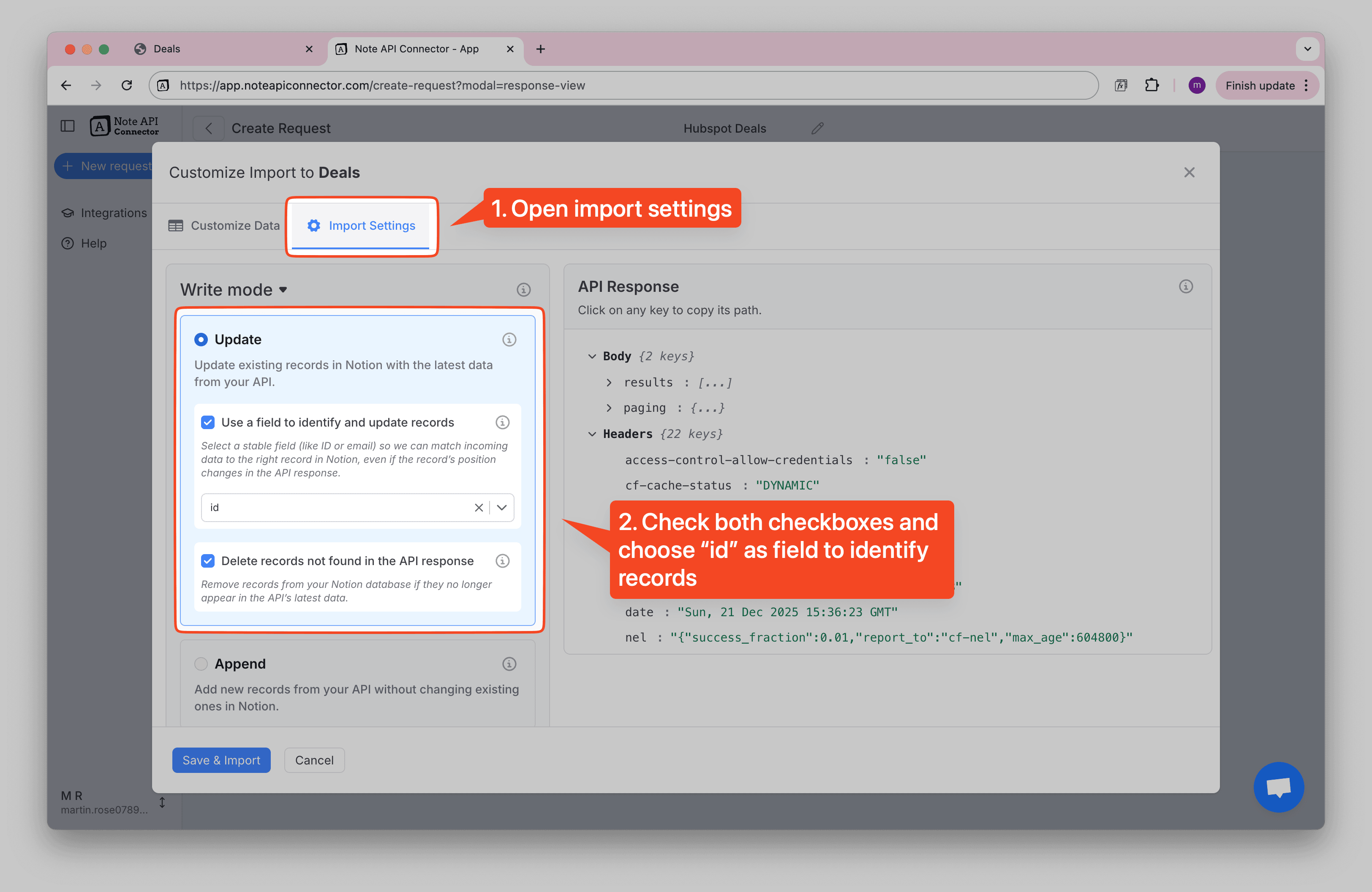 HubSpot Deals Notion Integration Config