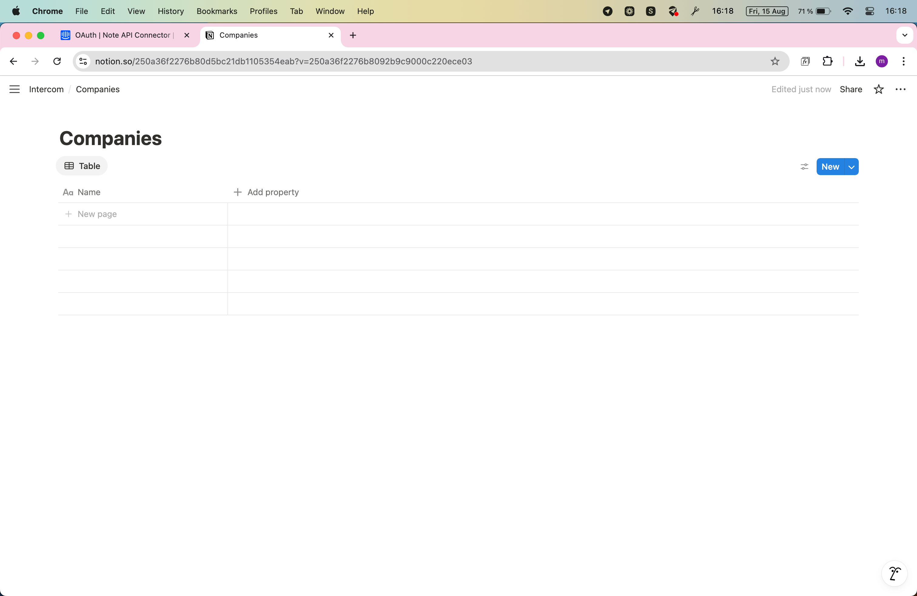 Notion Intercom Database