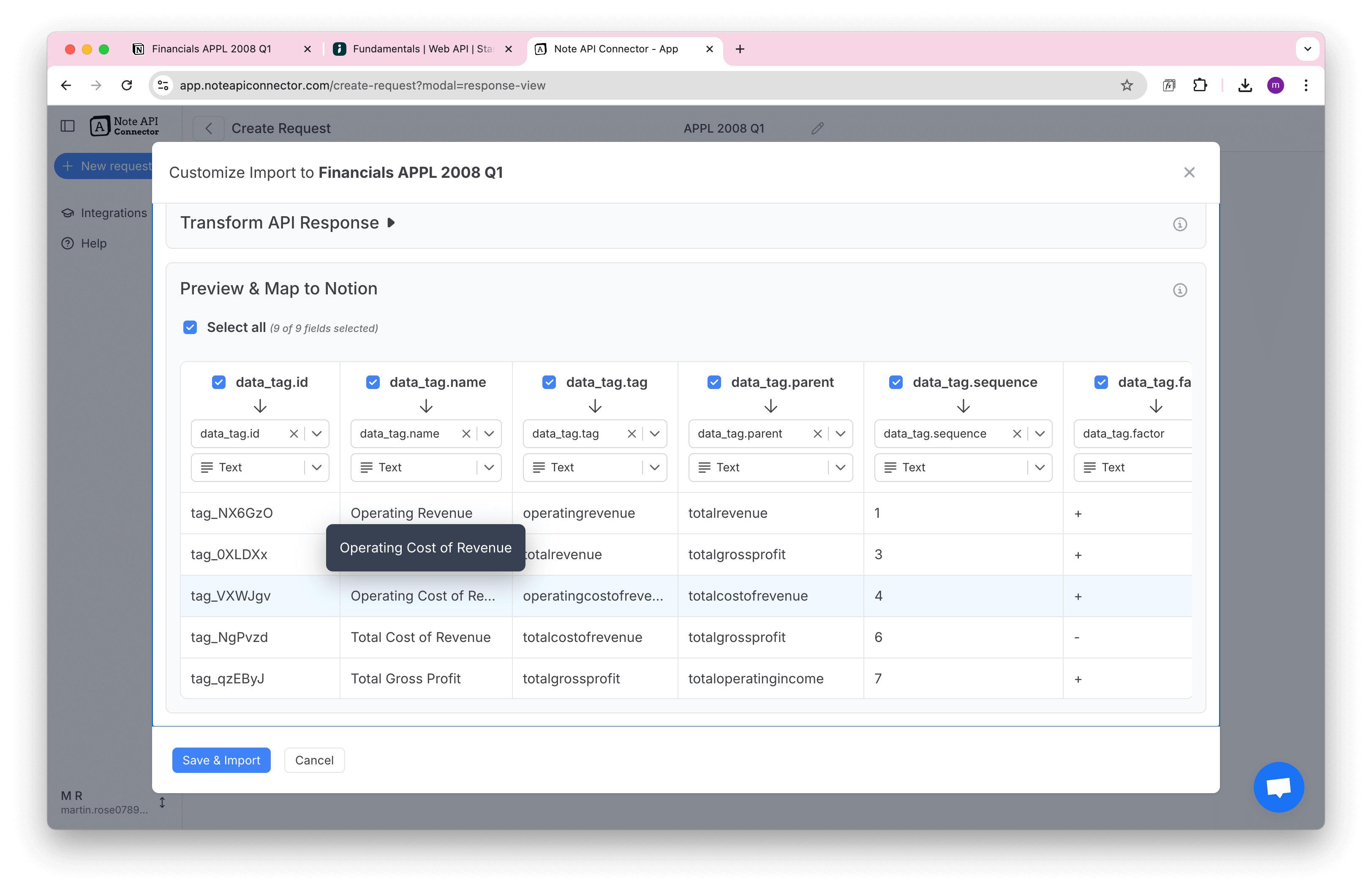 Notion Intrinio Output Data