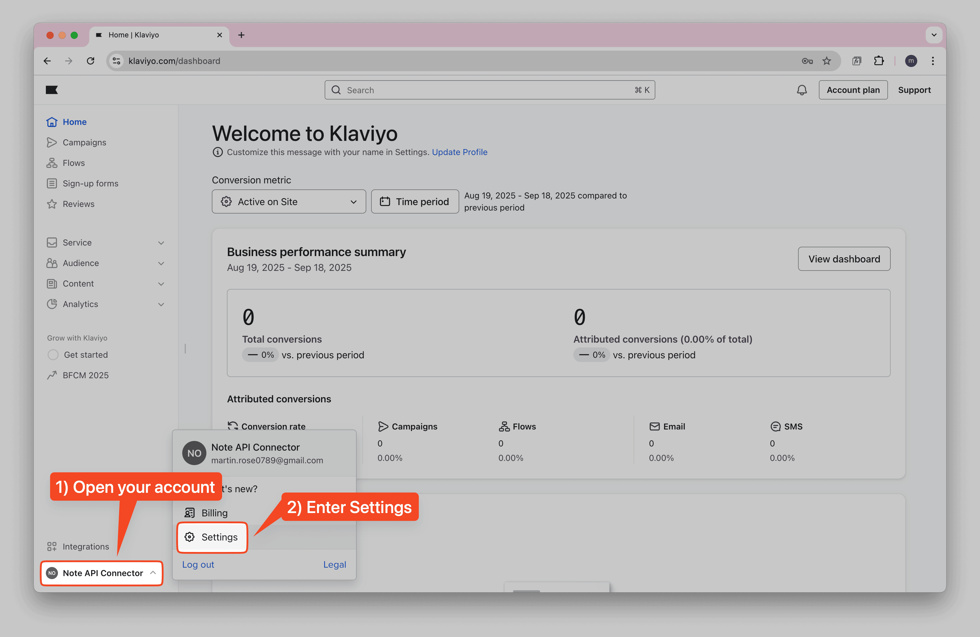 Klaviyo Profile Settings