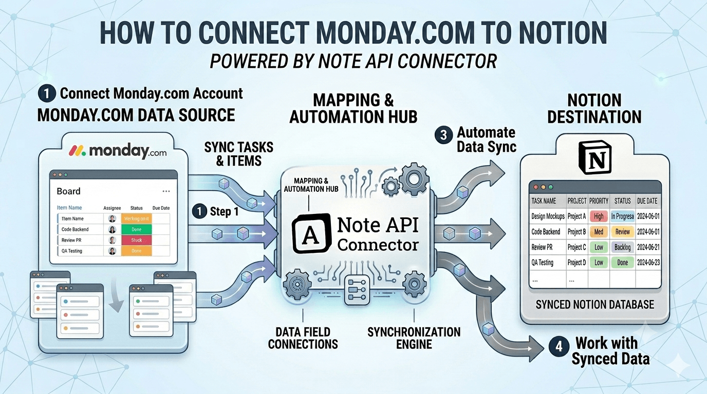 Monday.com Notion Integration: Sync Boards, Items, and Users into Notion