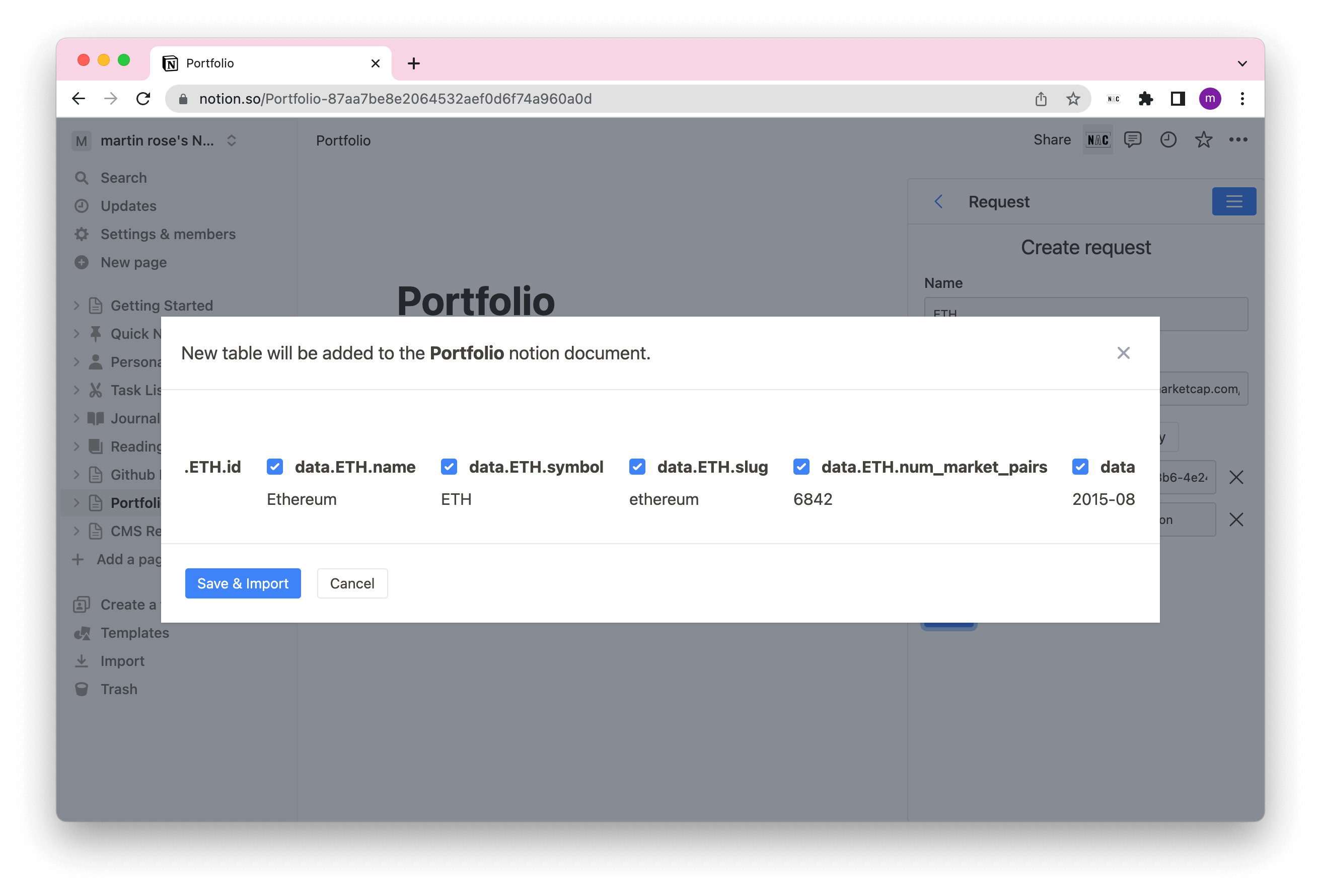 Note Api Connector preview response