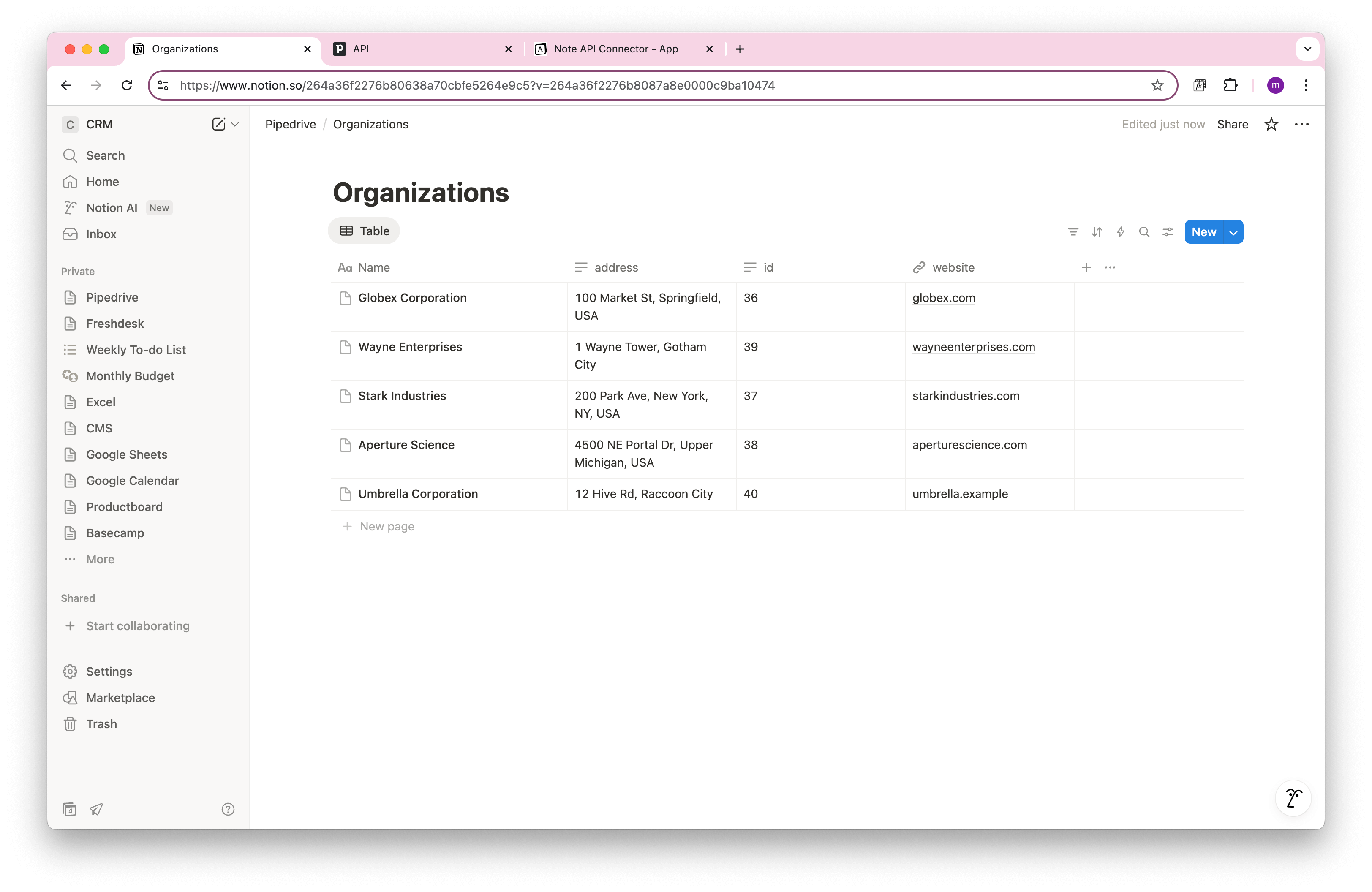Notion Pipedrive Organizations Data Import Notion Pipedrive Organizations Data Import