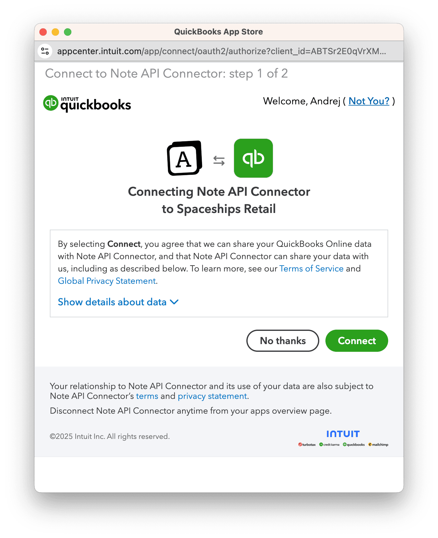 Connect QuickBooks Account Connect QuickBooks Account