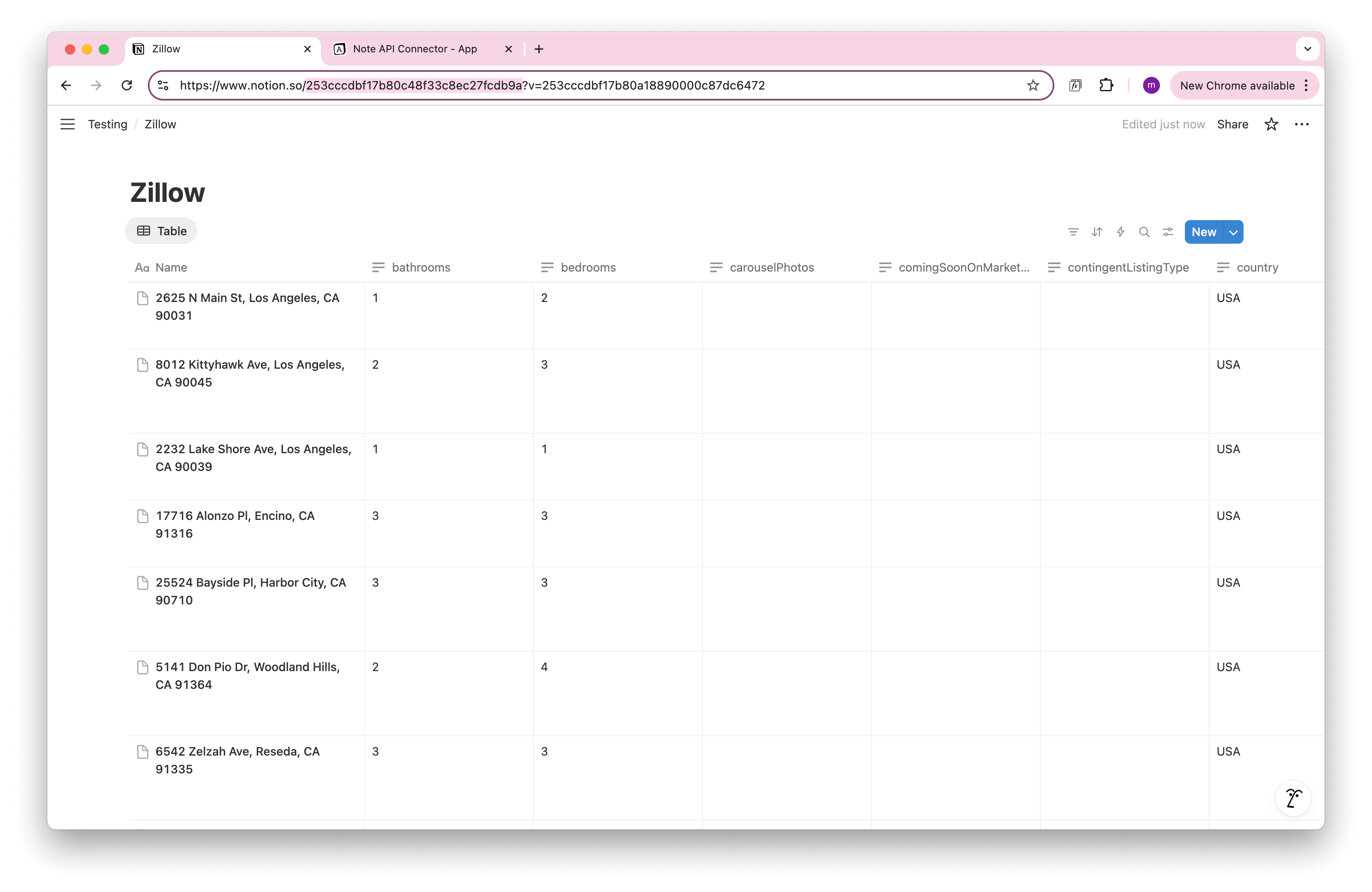 Notion Zillow Integration