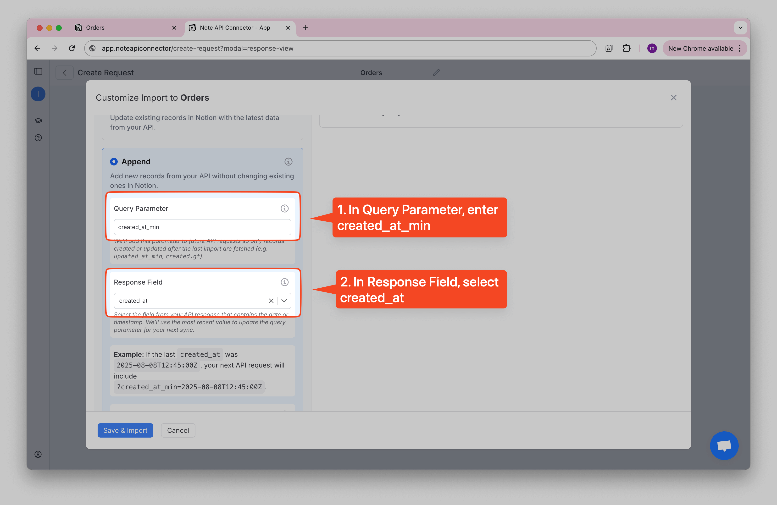 Notion Shopify Orders Append Config