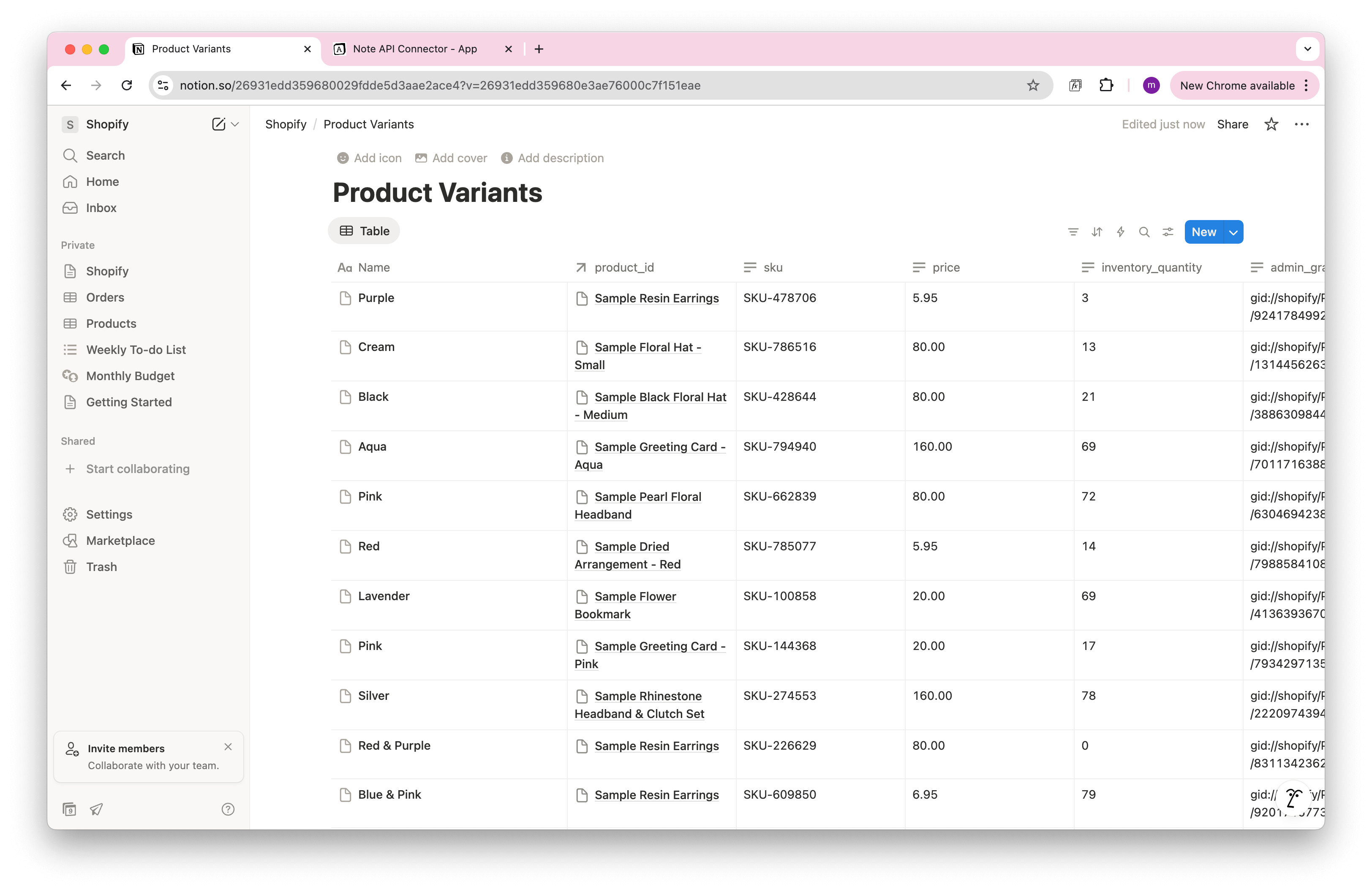 Notion Product Data Sync