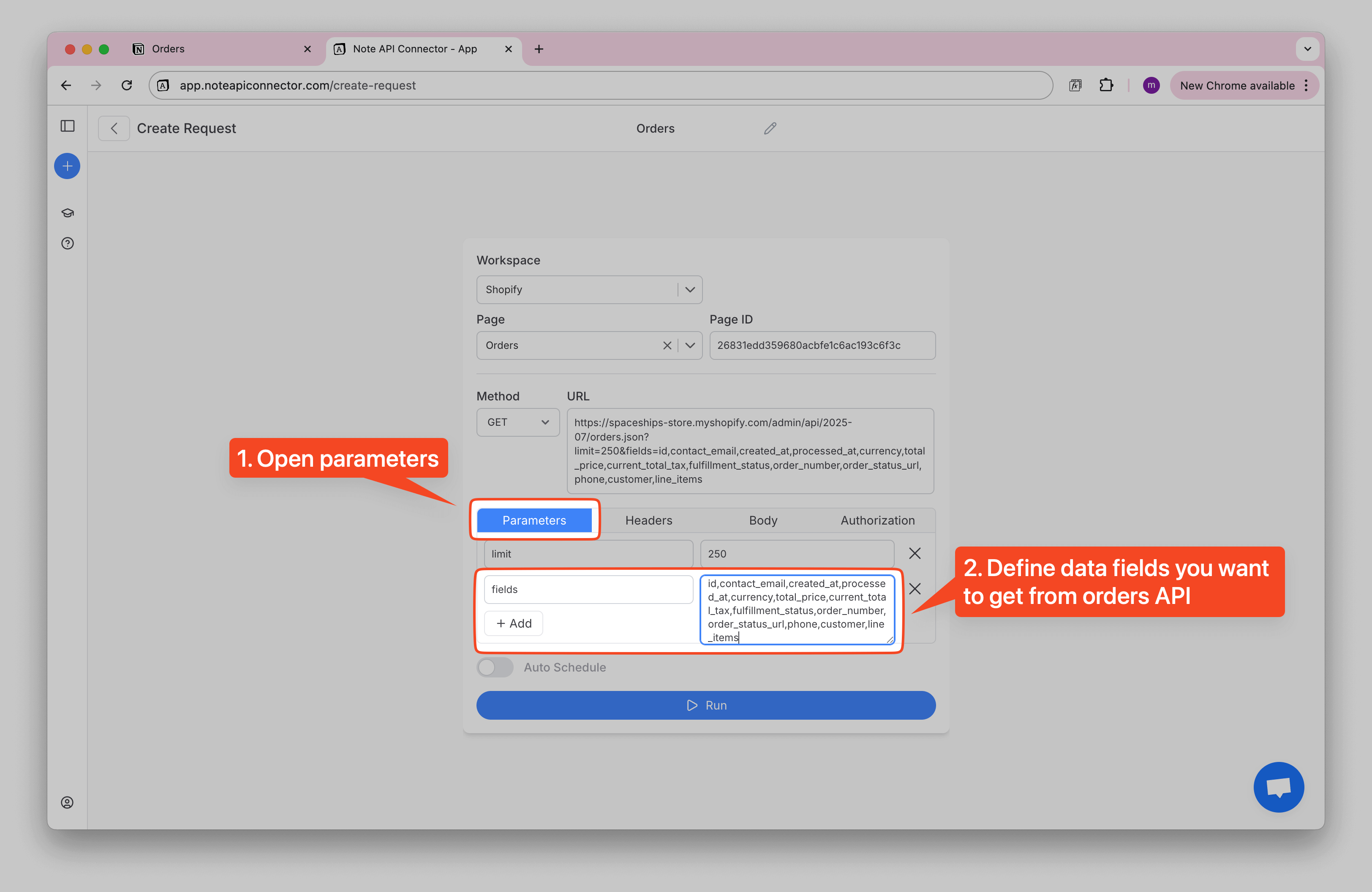 Notion Shopify Orders Fields