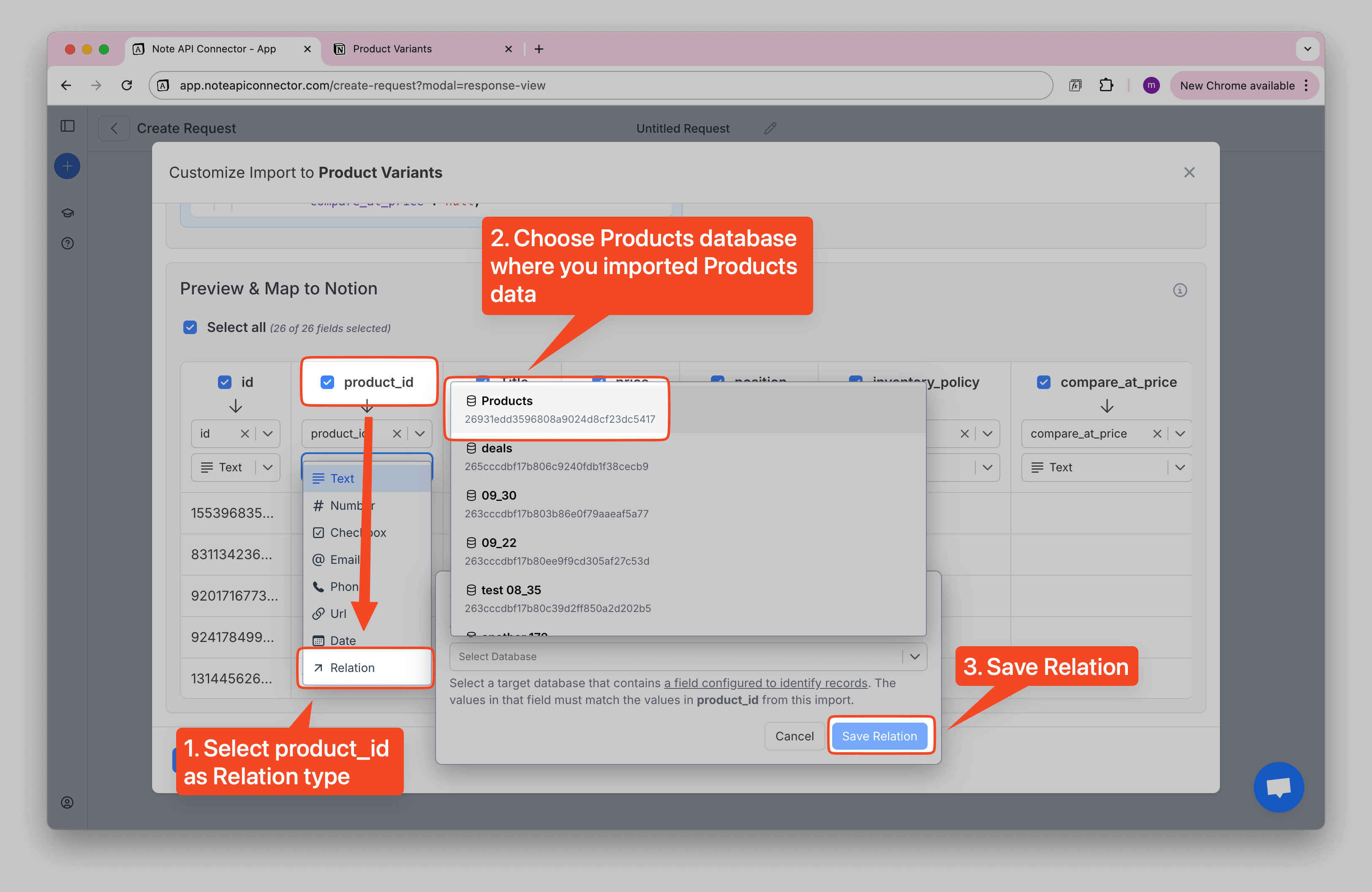 Notion Product DB Relation