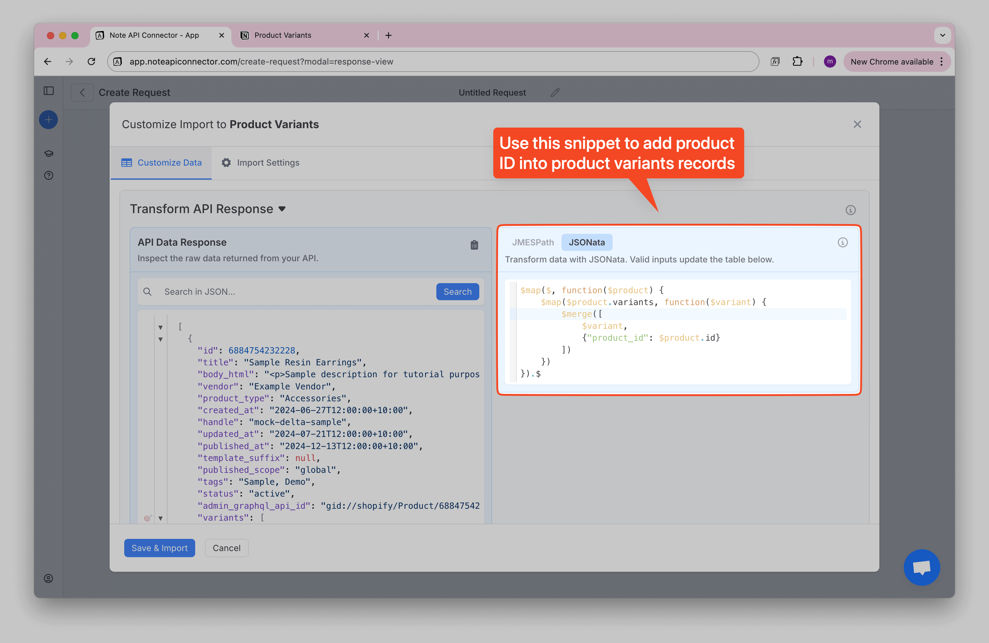 Notion Product Variants Transformation