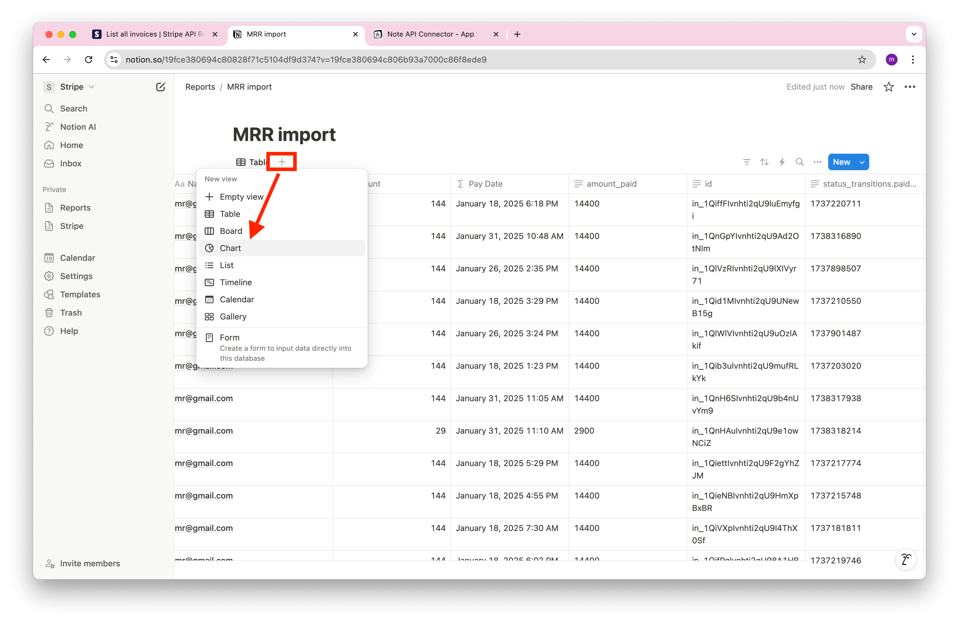 Notion MRR Chart