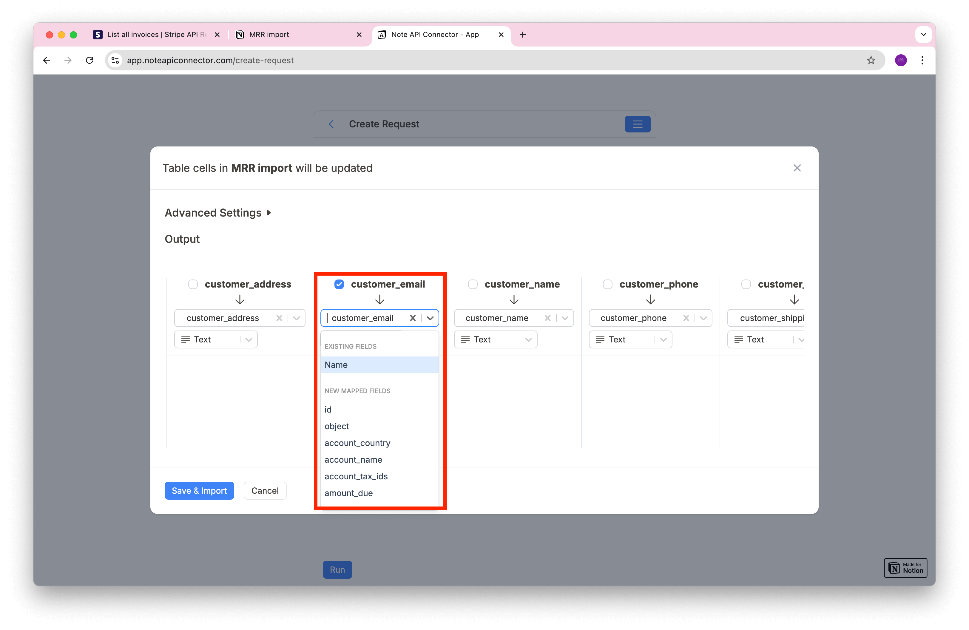 Notion MRR Customer Name