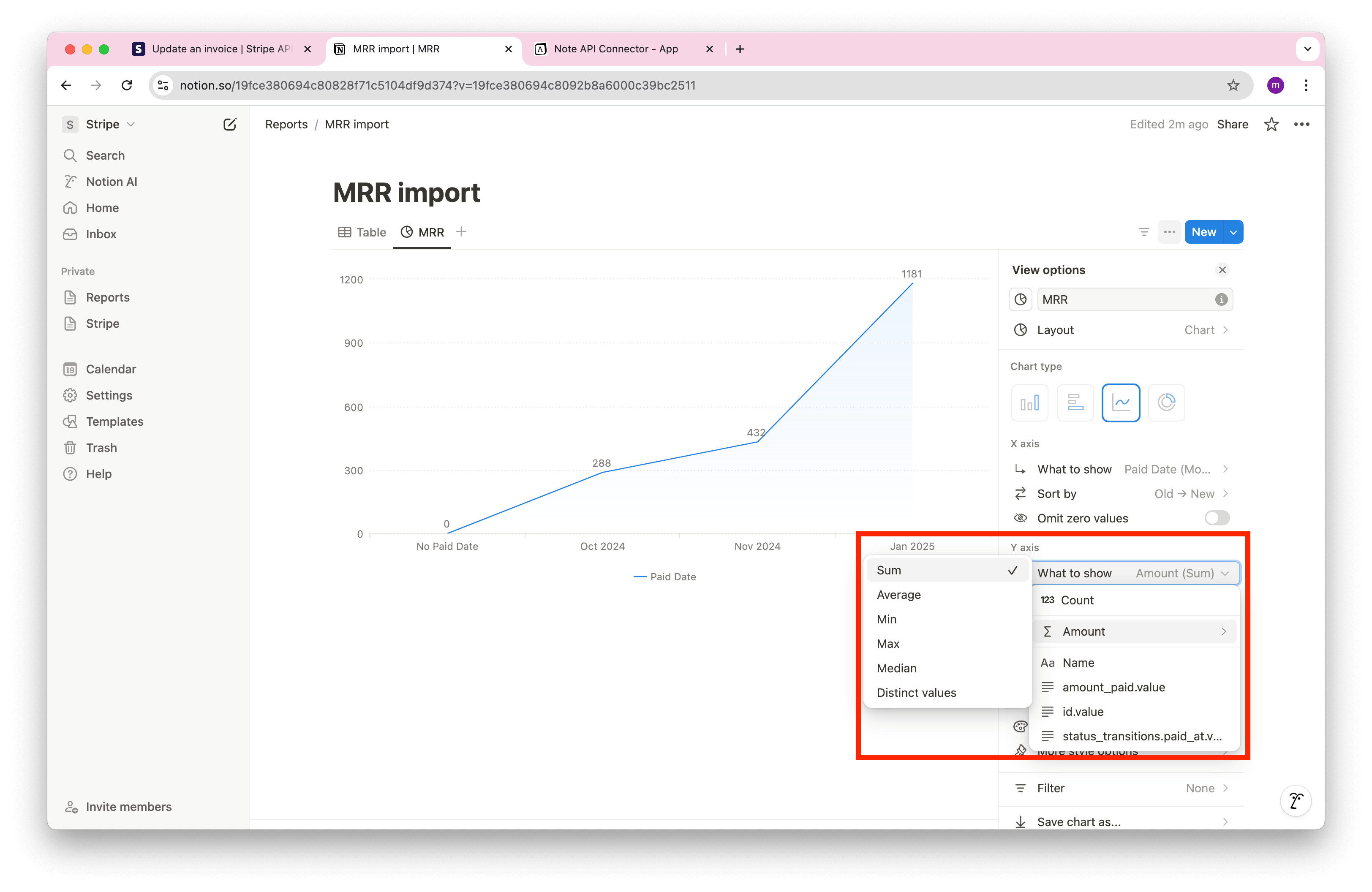 Notion MRR Chart Y axis