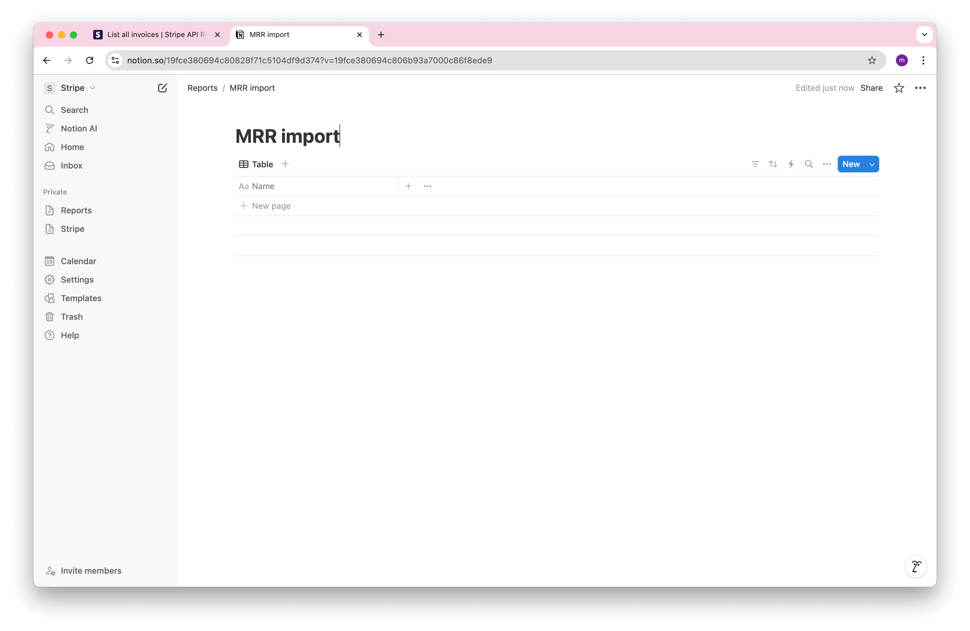 Notion MRR Database