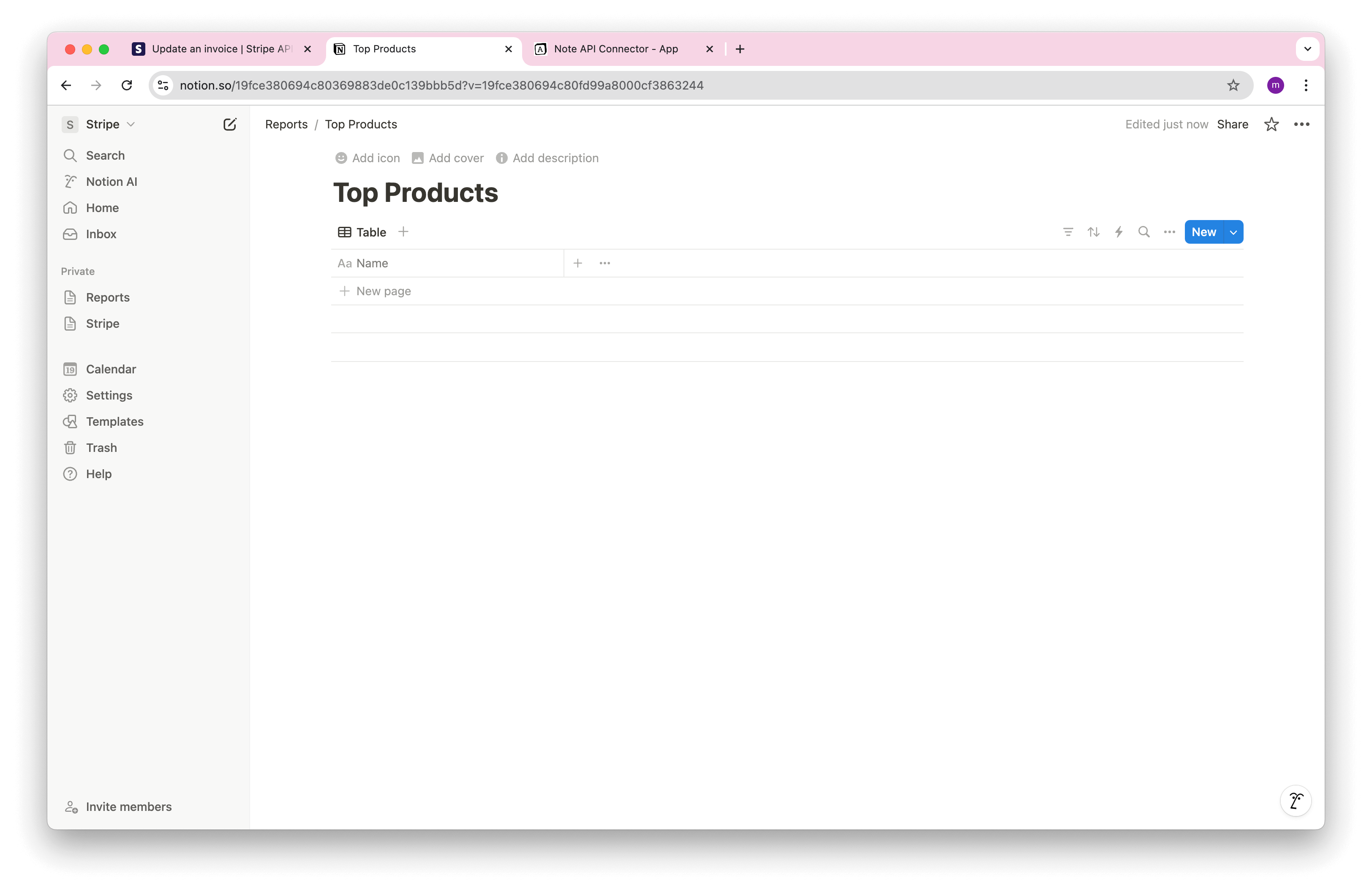 Notion Top Products Dashboard