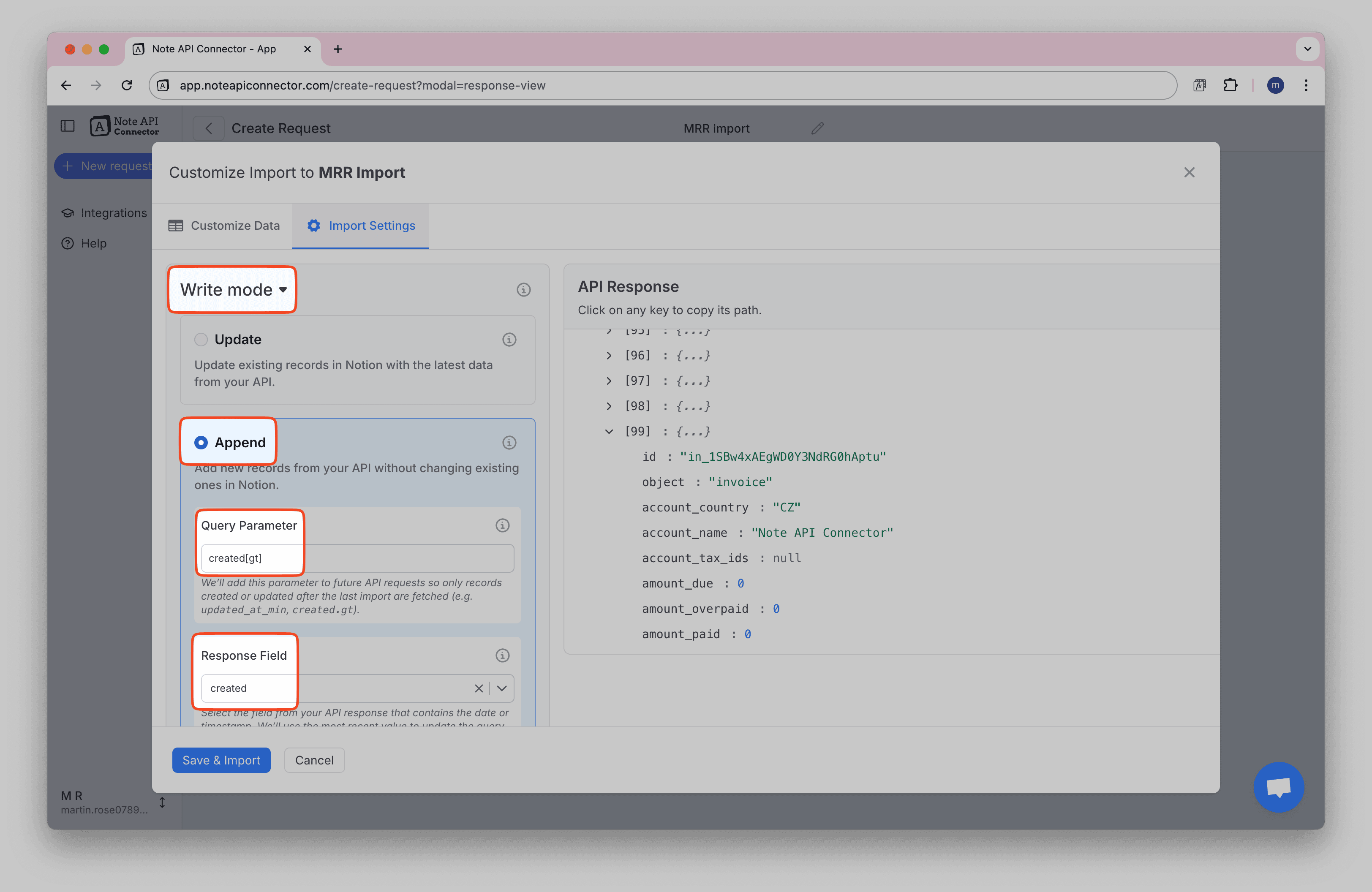 Stripe Invoices Append Mode Stripe Invoices Append Mode