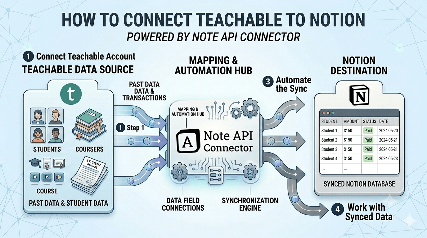 Teachable Notion Integration: Sync Courses, Students, and Transactions into Notion