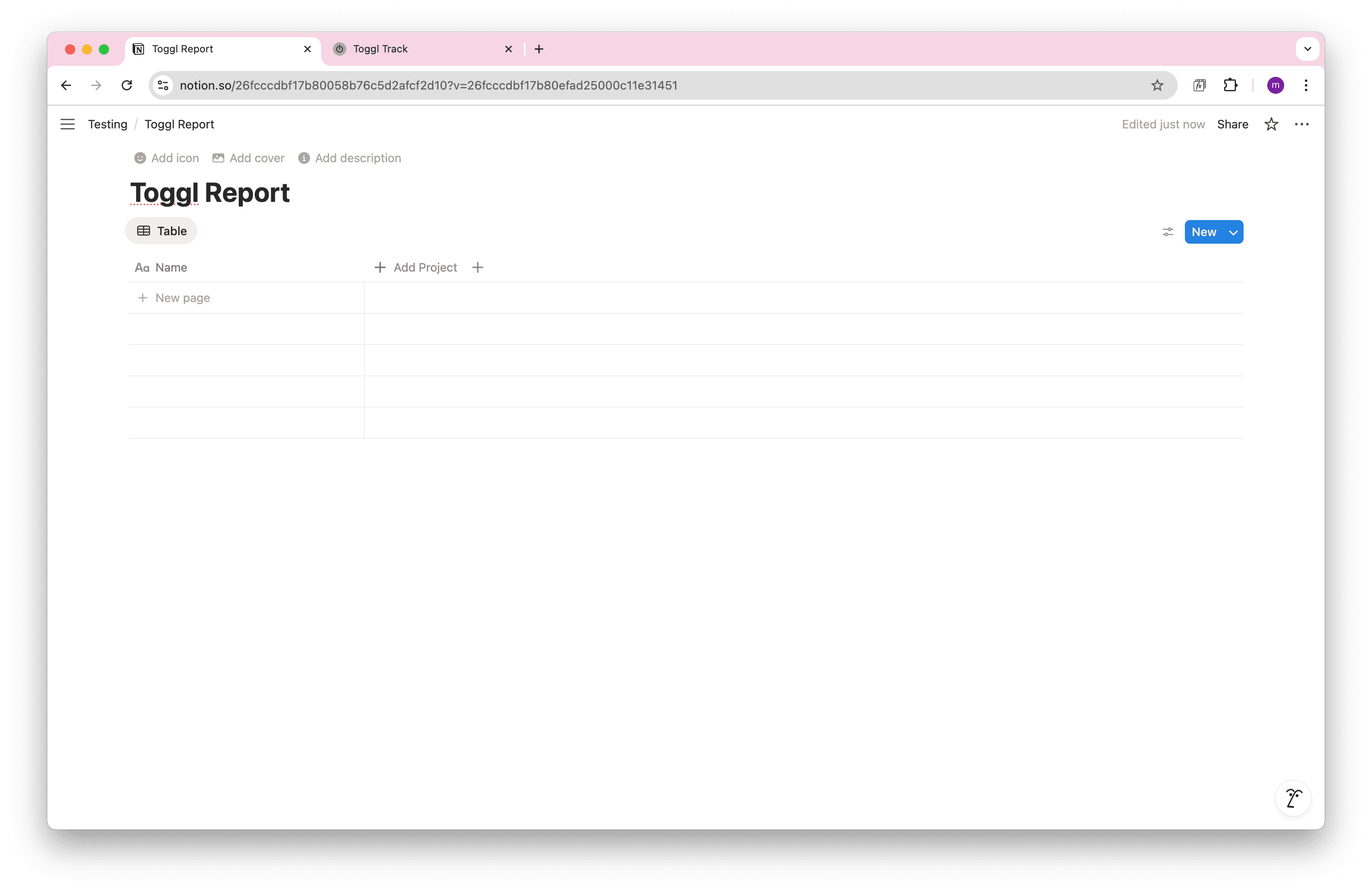 Toggl Notion Database Setup