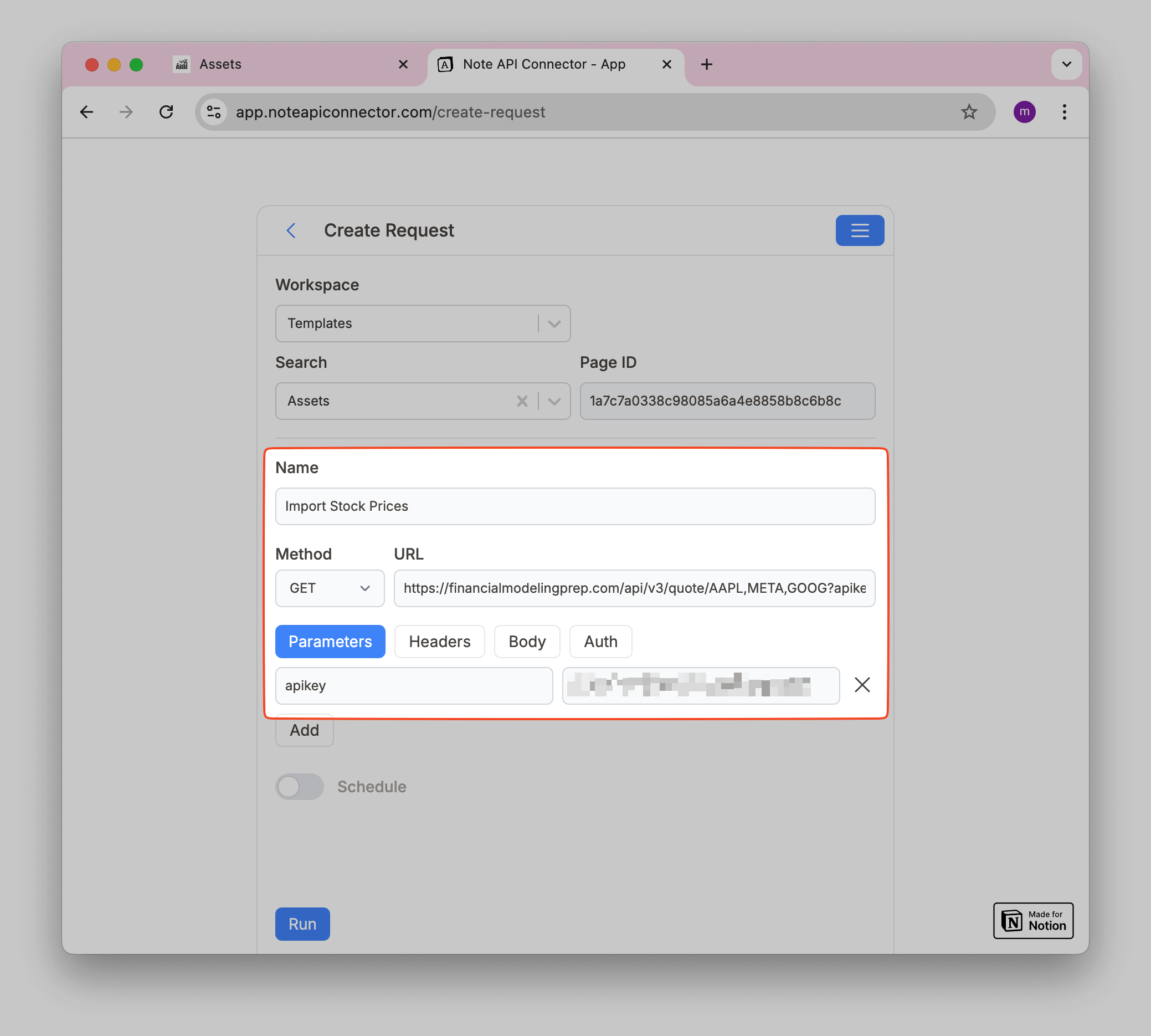 Note Api Connector Add API