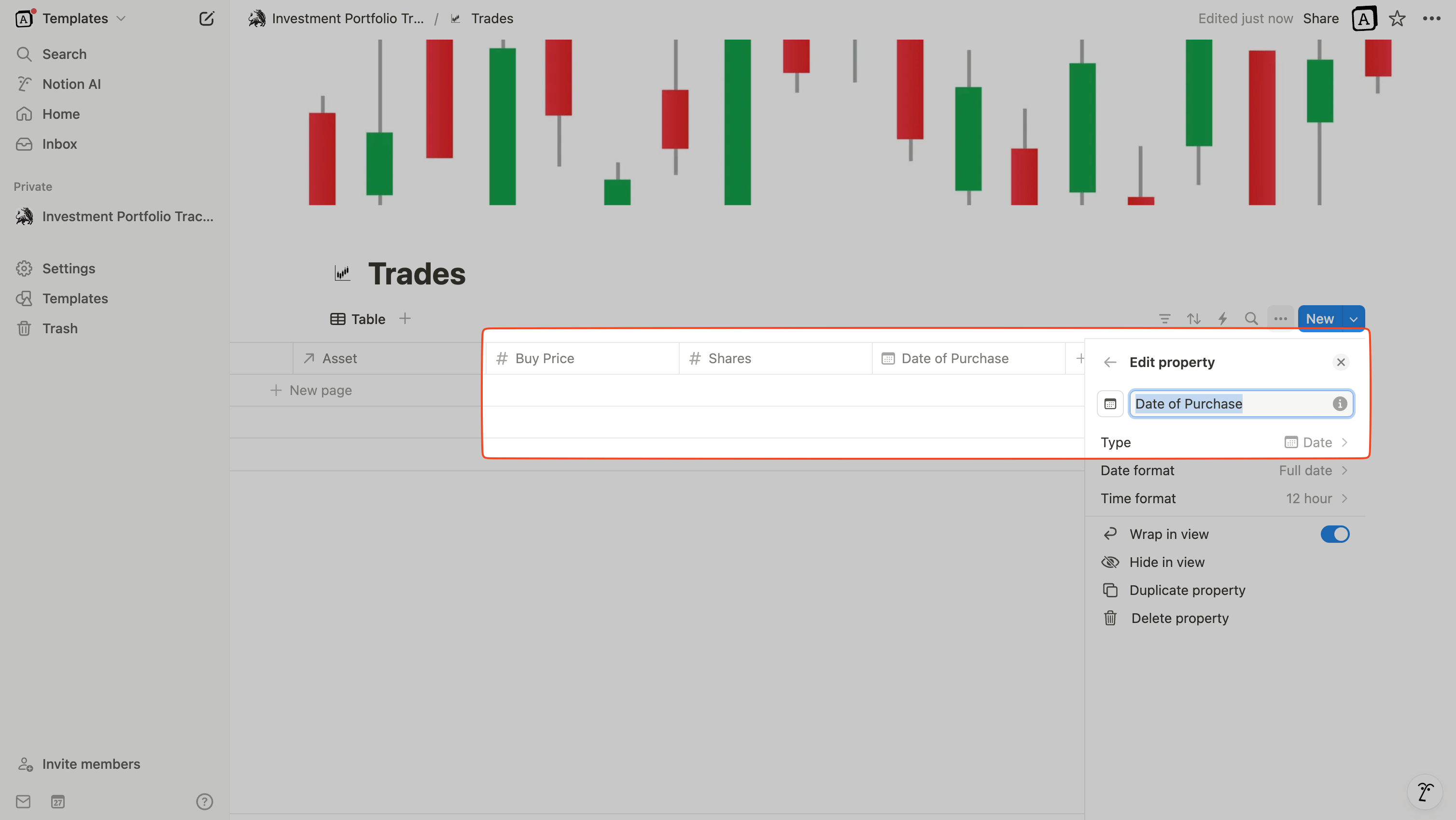 Portfolio Tracking Properties