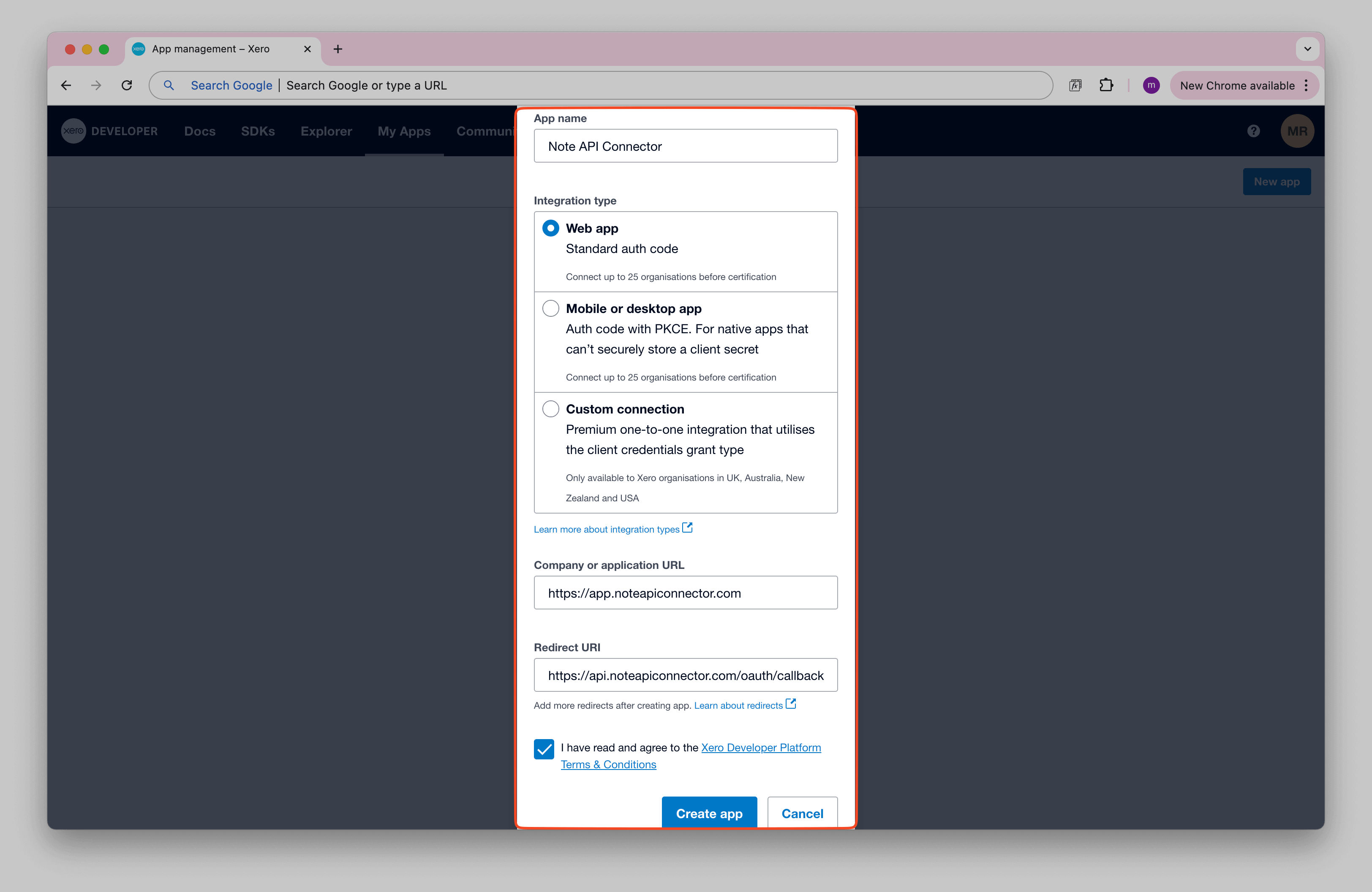 Xero New App Params Xero New App Params